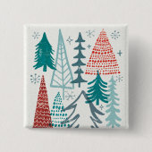 Merry Christmastime Trees Vierkante Button 5,1 Cm (Voorkant)