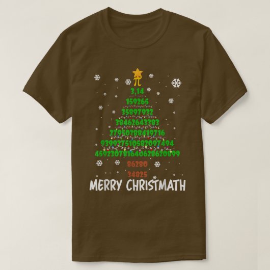 Merry Christmath Funny Pi Math Lover Christmas Tre T-shirt (Design voorkant)
