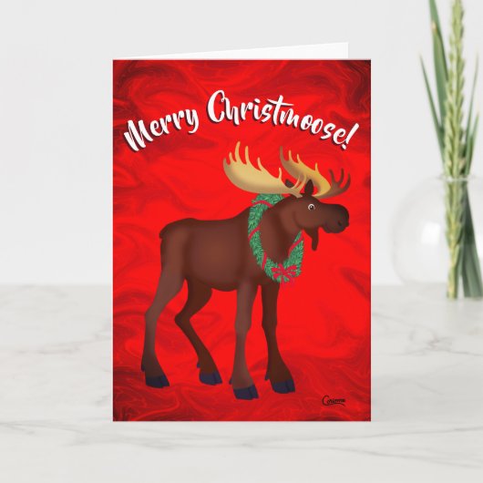 Merry Christmoose - 7" x 5" Kaart (Voorkant)