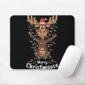 Merry Christmoose Christmas Moose Xmas Tree Lights Muismat (Met muis)