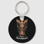 Merry Christmoose Christmas Moose Xmas Tree Lights Sleutelhanger (Voorkant)