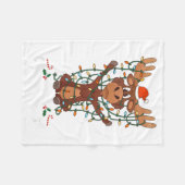 Merry Christmoose Christmas Mooses Xmas Tree Light Fleece Deken (Voorkant (Horizontaal))