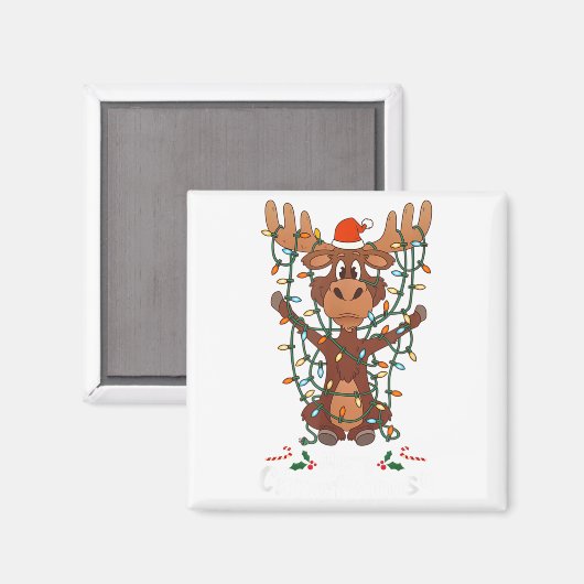 Merry Christmoose Christmas Mooses Xmas Tree Light Magneet (Voorkant / Achterkant)