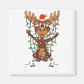 Merry Christmoose Christmas Mooses Xmas Tree Light Magneet (Voorkant)