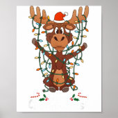 Merry Christmoose Christmas Mooses Xmas Tree Light Poster (Voorkant)