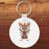 Merry Christmoose Christmas Mooses Xmas Tree Light Sleutelhanger (Voorkant)
