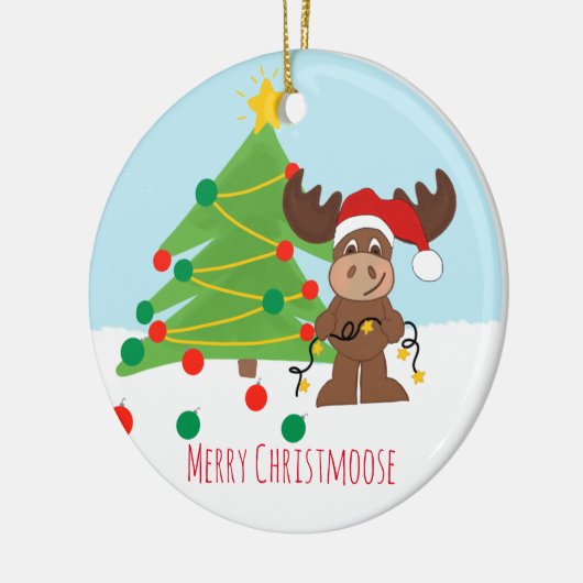 Merry Christmoose Circle Ornament (Links)