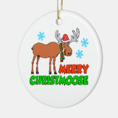 Merry Christmoose Cute Holiday Pun Keramisch Ornament (Links)