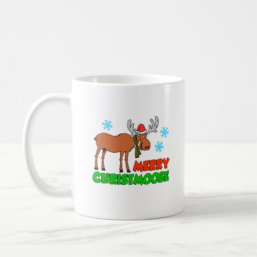 Merry Christmoose Cute Holiday Pun Koffiemok (Links)