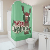 Merry Christmoose Douchegordijn (In situ)
