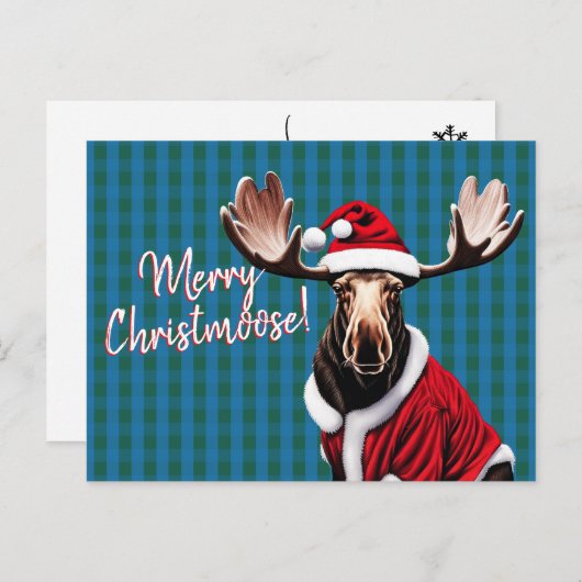 Merry Christmoose Feestdagenkaart (Voorkant / Achterkant)