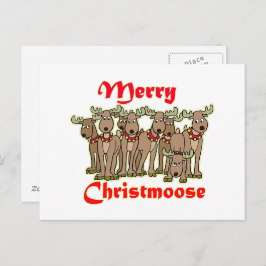 Merry Christmoose Feestdagenkaart (Voorkant / Achterkant)