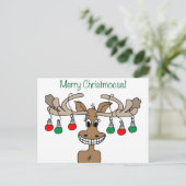 Merry Christmoose Festive Holiday Briefkaart (Staand voorkant)