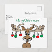 Merry Christmoose Festive Holiday Briefkaart (Voorkant / Achterkant)
