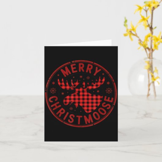 Merry Christmoose Funny Christmas Badge Moose Part Kaart (Gele Bloem)