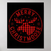 Merry Christmoose Funny Christmas Badge Moose Part Poster (Voorkant)