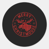 Merry Christmoose Funny Christmas Badge Moose Part Ronde Sticker (Voorkant)