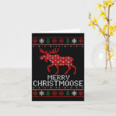 Merry Christmoose Funny Christmas Moose Sweater An Kaart (Gele Bloem)