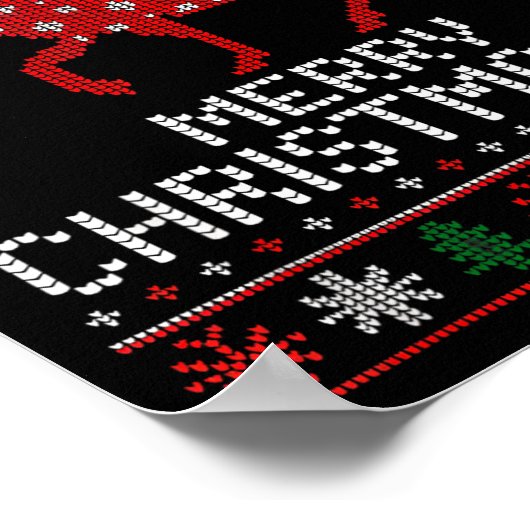 Merry Christmoose Funny Christmas Moose Sweater An Poster (Hoek)