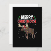 Merry Christmoose Funny Kerstmis Moose Kerstmis Kaart (Voorkant / Achterkant)