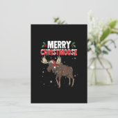 Merry Christmoose Funny Kerstmis Moose Kerstmis Kaart (Staand voorkant)