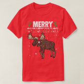 Merry Christmoose Funny Kerstmis Moose Kerstmis T-shirt (Design voorkant)