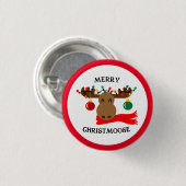 Merry Christmoose Funny Kerstmis Ronde Button 3,2 Cm (Voorkant /achterkant)