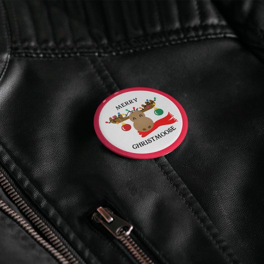 Merry Christmoose Funny Kerstmis Ronde Button 3,2 Cm