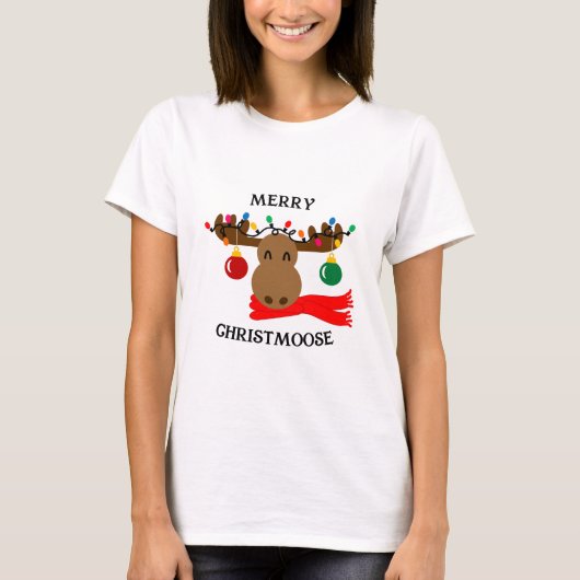 Merry Christmoose Funny Kerstmis T-shirt (Voorkant)