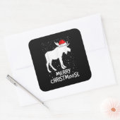 Merry Christmoose Funny Pet Santa Kerstmis Vierkante Sticker (Envelop)