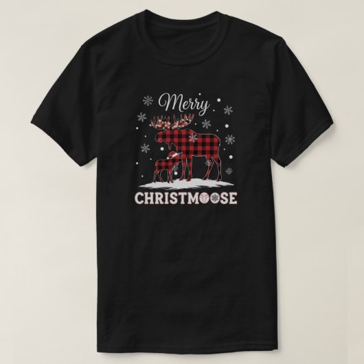 Merry Christmoose, Funny Rustic Christmas T-shirt (Design voorkant)
