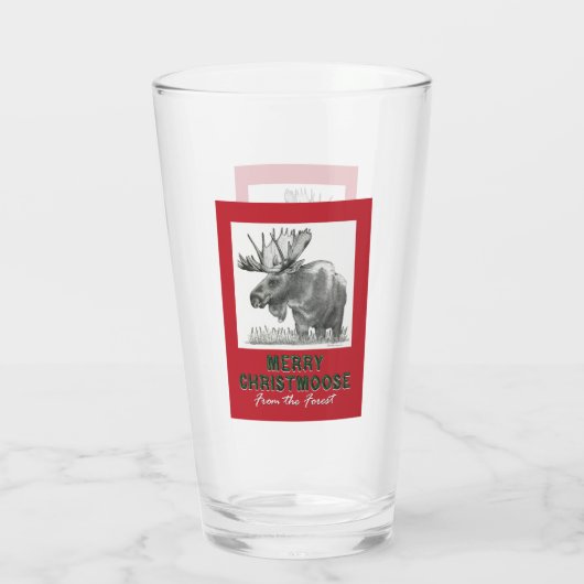 Merry Christmoose Glas (Achterkant)