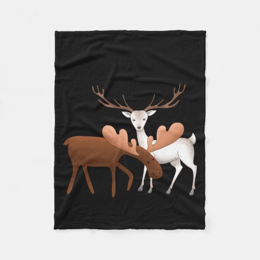 Merry Christmoose Happy New Deer T Shirt Fleece Deken (Voorkant)