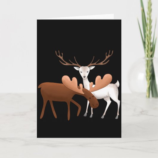 Merry Christmoose Happy New Deer T Shirt Kaart (Voorkant)