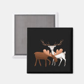 Merry Christmoose Happy New Deer T Shirt Magneet (Voorkant / Achterkant)