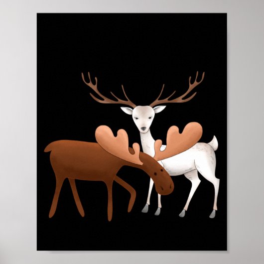 Merry Christmoose Happy New Deer T Shirt Poster (Voorkant)