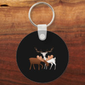 Merry Christmoose Happy New Deer T Shirt Sleutelhanger (Voorkant)