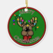 Merry Christmoose Keramisch Ornament (Voorkant)