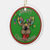 Merry Christmoose Keramisch Ornament (Links)