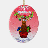 "Merry Christmoose" kerstkerstkerstversiering Keramisch Ornament (Rechts)