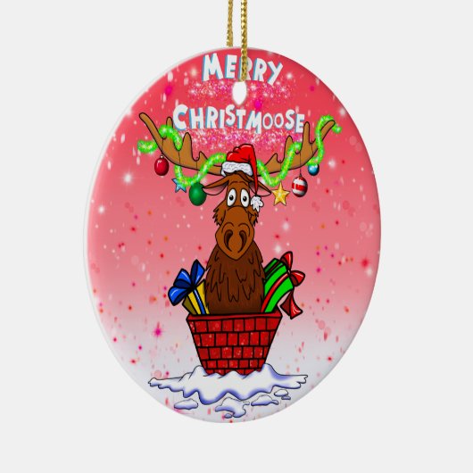 "Merry Christmoose" kerstkerstkerstversiering Keramisch Ornament (Rechts)