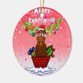 "Merry Christmoose" kerstkerstkerstversiering Keramisch Ornament (Links)