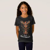 Merry Christmoose Kerstmis Mooses Xmas Light T-shirt (Voorkant volledig)