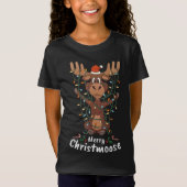 Merry Christmoose Kerstmis Mooses Xmas Light T-shirt (Voorkant)