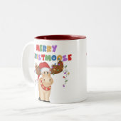 Merry Christmoose Kerstmis Tweekleurige Koffiemok (Voorkant links)