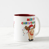 Merry Christmoose Kerstmis Tweekleurige Koffiemok (Voorkant rechts)