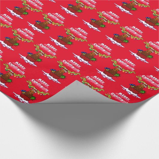 "Merry Christmoose" kerstpapier Cadeaupapier (Hoek)