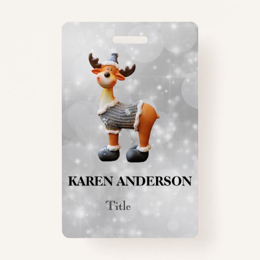 Merry Christmoose met een pet Badge (Voorkant)