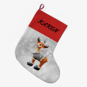 Merry Christmoose met een pet Grote Kerstsok (Voorkant (Hangend))