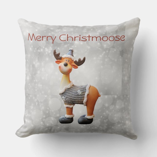 Merry Christmoose met een pet Kussen (Voorkant)